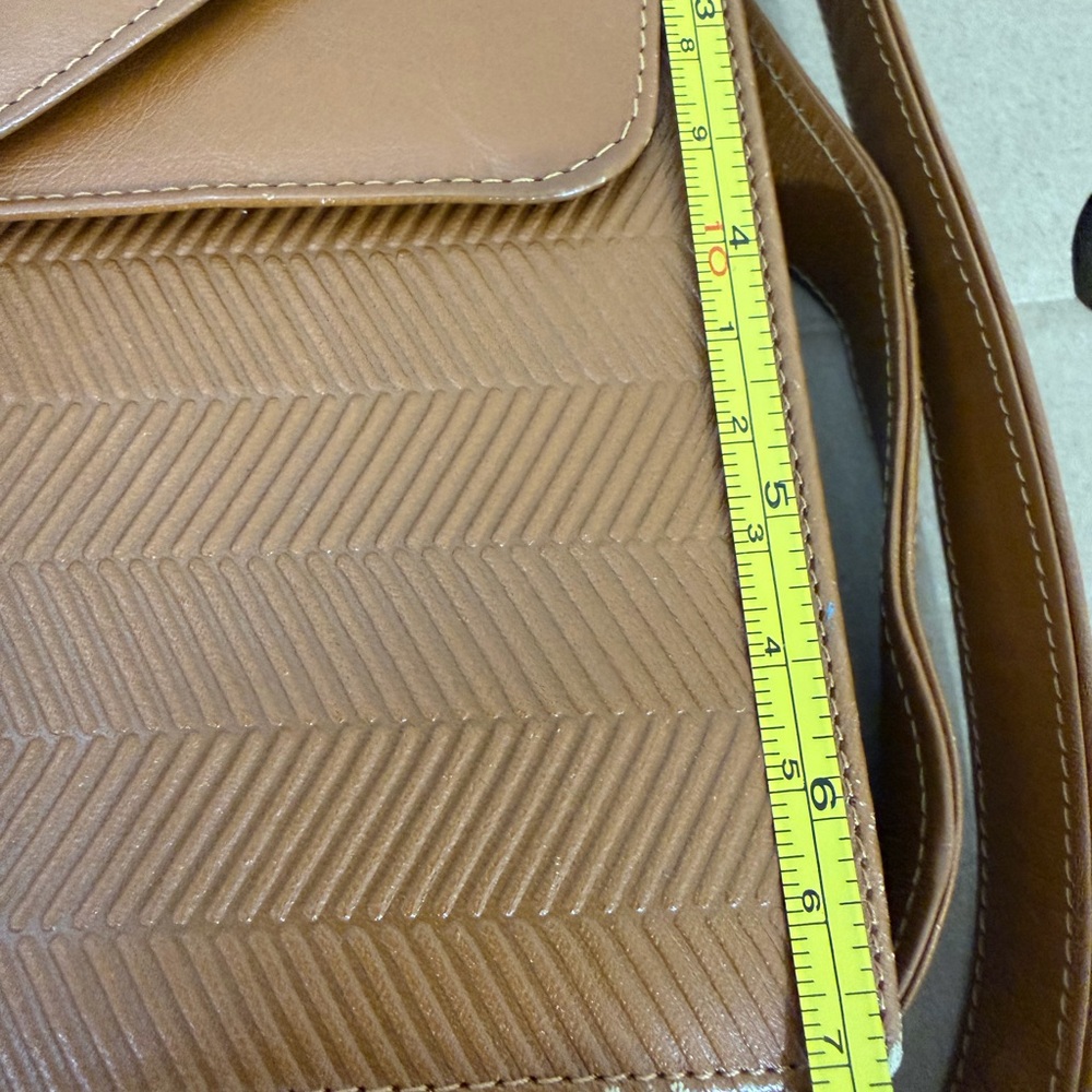 vintage brown leather shoulder crossbody bag Gallery Originals Sophisticated - Picture 11 of 15